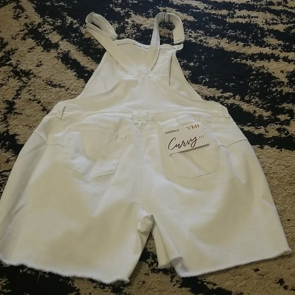 YMI Jean's Curvt Fit White Shortalls - Picture 5 of 8